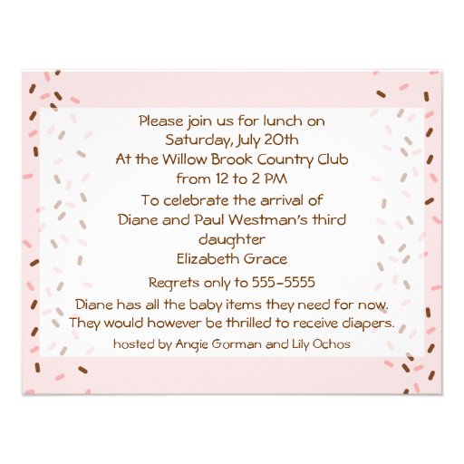 Baby Sprinkle Invitation in Pinks