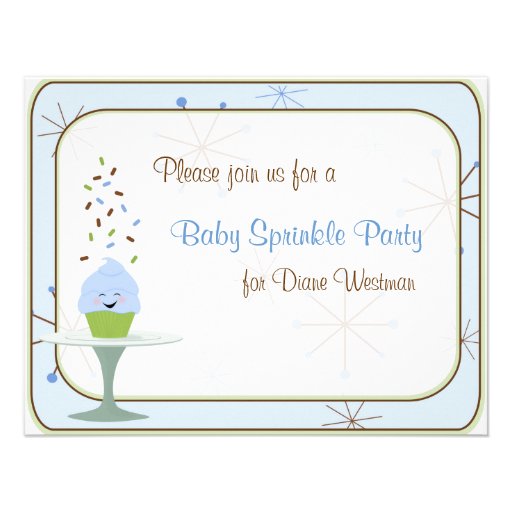 Baby Sprinkle Party Invitation in Blue/Green