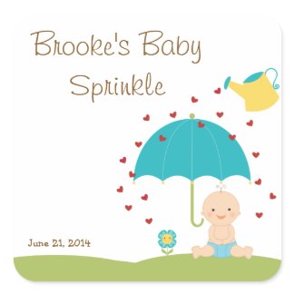 Baby Sprinkle Shower Favour Tag zazzle_sticker