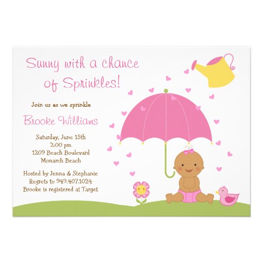 Baby Sprinkle Shower Invitation African American