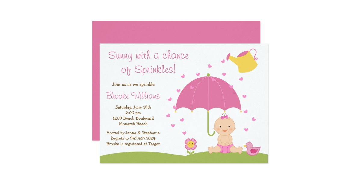 Baby Sprinkle Shower Invitation for Baby Girl Zazzle