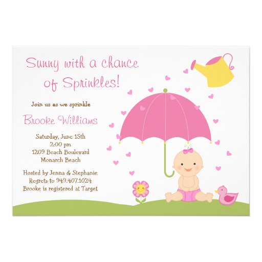 Baby Sprinkle Shower Invitation for Baby Girl