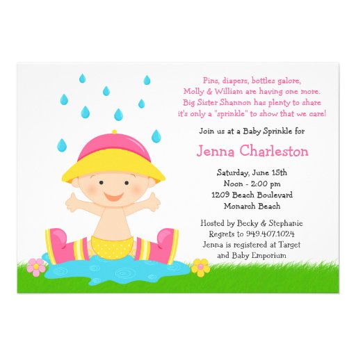Baby Sprinkle Shower Invitation for Baby Girl