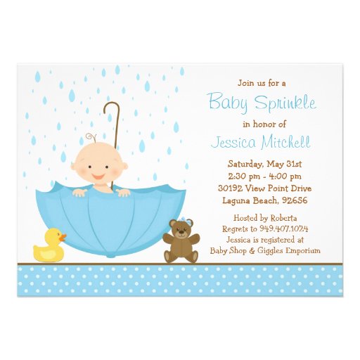 Baby Sprinkle Shower Invitation for Boy