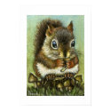 Baby squirrel and mushrooms print by tanyabond Baby squirrel and mushrooms print