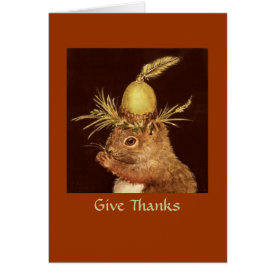 Baby squirrel thanksgiving card