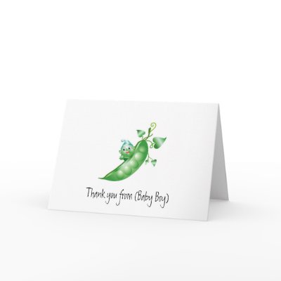 Baby Stationery/Thank You Card-Boy Pea in a Pod by babyshowergalore