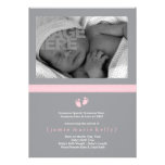 Baby Steps Birth Announcement - Pink