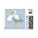 Baby Stork Blue Postage Stamp by JoyOfLife Baby Stork Blue Postage Stamp