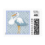 Baby Stork Blue Postage Stamp