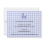 Baby Stroller. Light Blue on Check Pattern. Personalized Invite