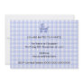 Baby Stroller. Light Blue on Check Pattern. Personalized Announcements