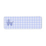 Baby Stroller. Light Blue on Check Pattern. Custom Return Address Label