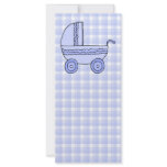 Baby Stroller. Light Blue on Check Pattern. Rack Card Template