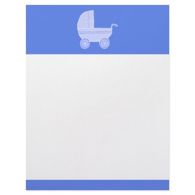 Baby Stroller. Light Blue on Mid Blue. Letterhead by Graphics_By_Metarla