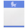 Baby Stroller. Light Blue on Mid Blue. Letterhead
