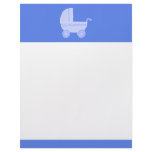 Baby Stroller. Light Blue on Mid Blue. Letterhead
