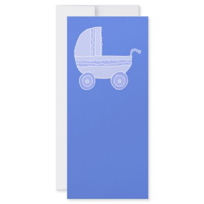 Baby Stroller. Light Blue on Mid Blue. Custom Rack Card by Graphics_By_Metarla