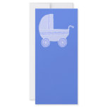 Baby Stroller. Light Blue on Mid Blue. Custom Rack Card