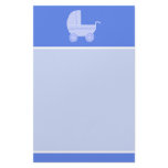 Baby Stroller. Light Blue on Mid Blue. Stationery