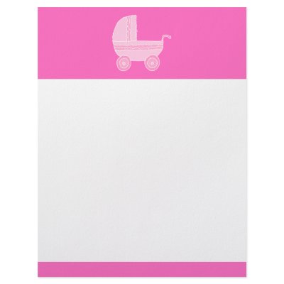 Baby Stroller. Light Pink and Bright Pink. Letterhead by Graphics_By_Metarla