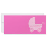Baby Stroller. Light Pink and Bright Pink. Rack Card