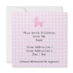 Baby Stroller. Light Pink on Pink Gingham. Announcement