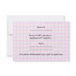 Baby Stroller. Light Pink on Pink Gingham. Announcement