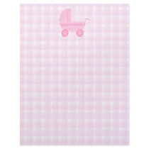 Baby Stroller. Light Pink on Pink Gingham. Personalized Letterhead