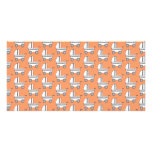Baby Stroller Pattern on Orange. Custom Photo Card
