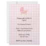 Baby Stroller. Pink and Yellow on Pink Check. Announcement
