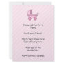 Baby Stroller. Pink on Light Pink Stripes. Custom Invites