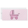 Baby Stroller. Pink on Light Pink Stripes. Custom Rack Card