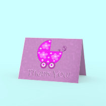 Baby Stroller Thank You Card cards