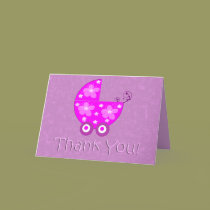 Baby Stroller Thank You Card