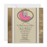 Baby Stroller Vintage Brown Baby Shower Invitation