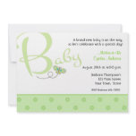Baby Text Green Baby Shower Invitation