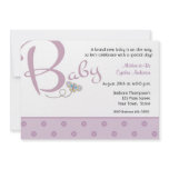 Baby Text Purple Baby Shower Invitation