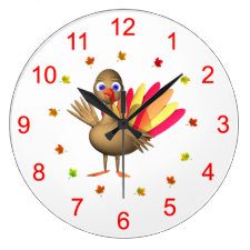 Baby Thanksgiving Turkey Round Wall Clock