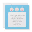 Baby Tic Tac Tots Birth Announcement - Blue invitation