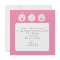 Baby Tic Tac Tots Birth Announcement - Pink