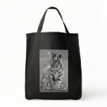 Baby Tiger in Black and white Canvas Bags