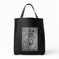 Baby Tiger in Black and white Canvas Bags