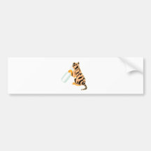 Baby Tiger With Bottle Bumper Sticker