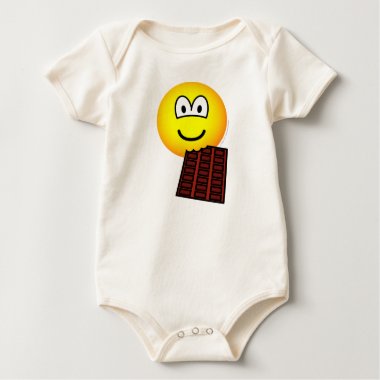 Chocolate eating emoticon   baby_toddler_apparel_tshirt