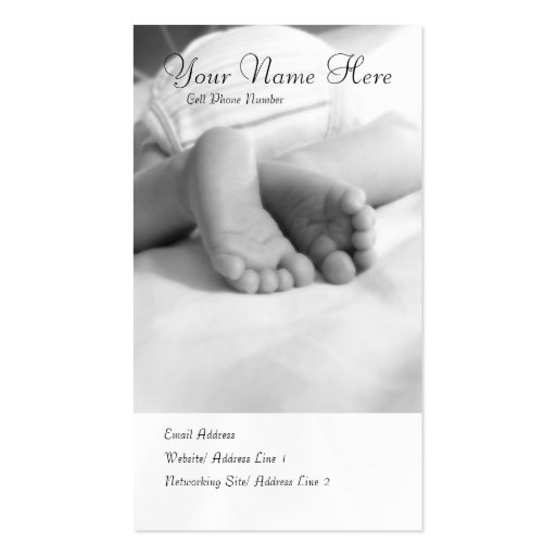 Baby Toes profile card Business Card (front side)