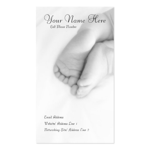 Baby Toes profile card Business Card Templates (front side)