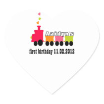 Baby Train heart sticker
