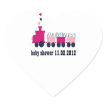 Baby Train heart sticker