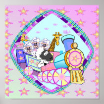 Baby Train Print on Canvas